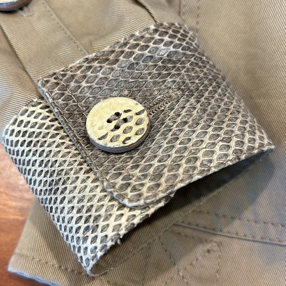 DOLCE & GABBANA RUNWAY COTTON & SNAKESKIN BELTED JACKET EUC SAFARI STYLE SZ S 38 - Picture 9 of 17